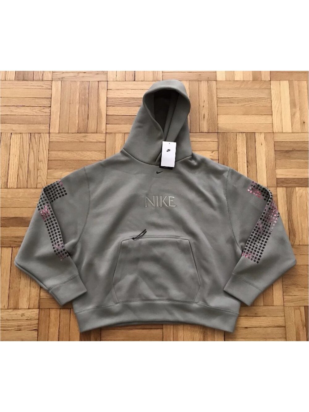 Size Large Mens Nike Tech Fleece Oversized Fit Hoodie Olive Green HJ0683-320
